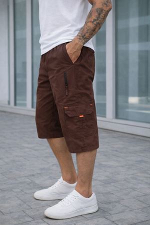 TACTICAL-COTTON CARGO-SHORTS-BROWN