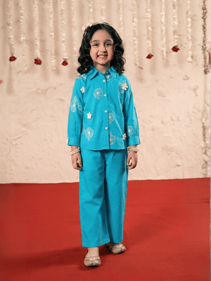 Girls Summer 2Pcs Embroidered Suit VG178-B