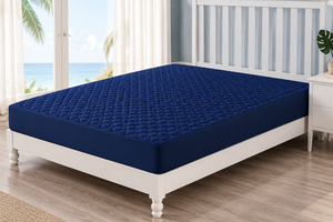 Quilted Waterproof Mattress Protector- Navy BLUE