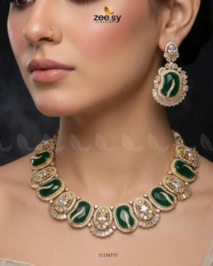 Precious Bold Gemstone Necklace Set