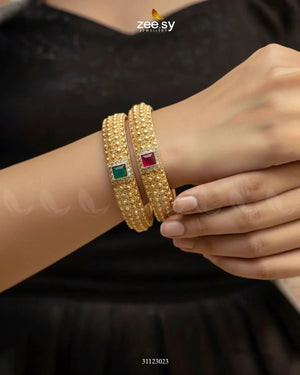 Contrast Square Pavé Bangles