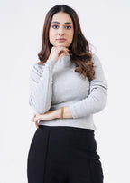 THE RIB FULL-SLEEVES HIGH-NECK-GRAY