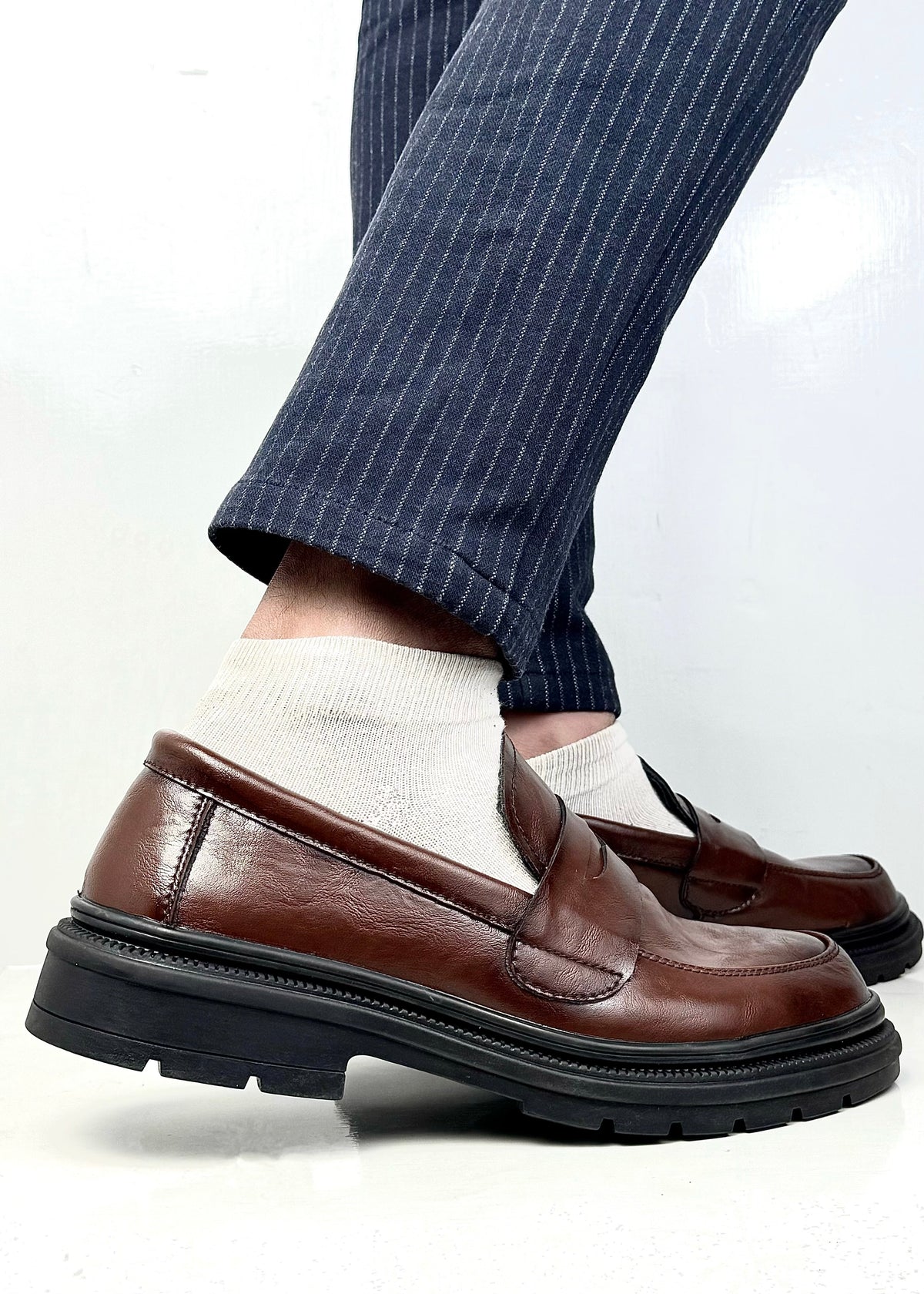 005 IMPORTED SHOES WITH RUBBER SOLE-BROWN