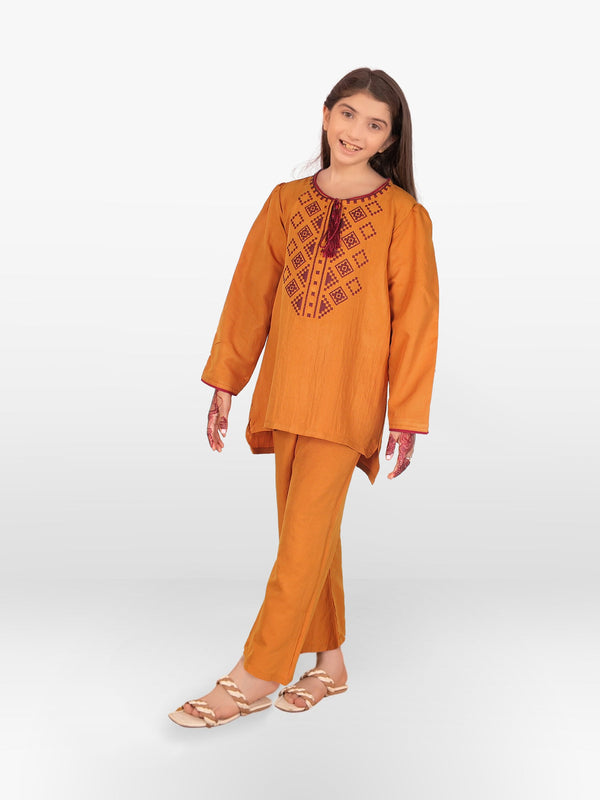 Girls Summer 2Pcs Embroidered Suit VG125-A