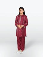 Girls Summer 2Pcs Embroidered Suit VG87-C