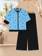 Girls Summer 2Pcs Embroidered Suit VG168-A
