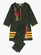 Girls Summer 2Pcs Embroidered Suit VG76-C