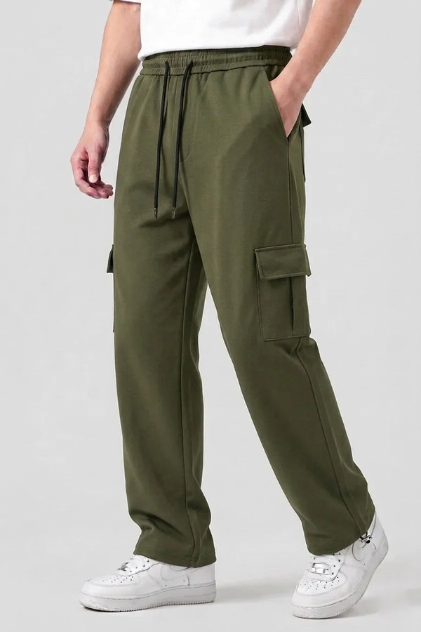 6 Pocket Loose Trouser - Olive