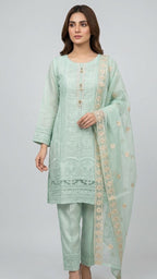PC-46 Silk Embroidered 3 Piece Stitched Suit