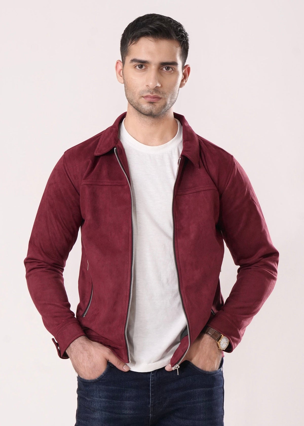 MAROON SUEDE JACKET-FT