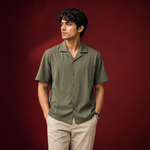 Premium Straight Line Ugur  Cube Collar Shirt