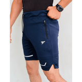 NAVY BLUE  MICRO INTERLOCK WITH LACKRA TRAINING SHORTS