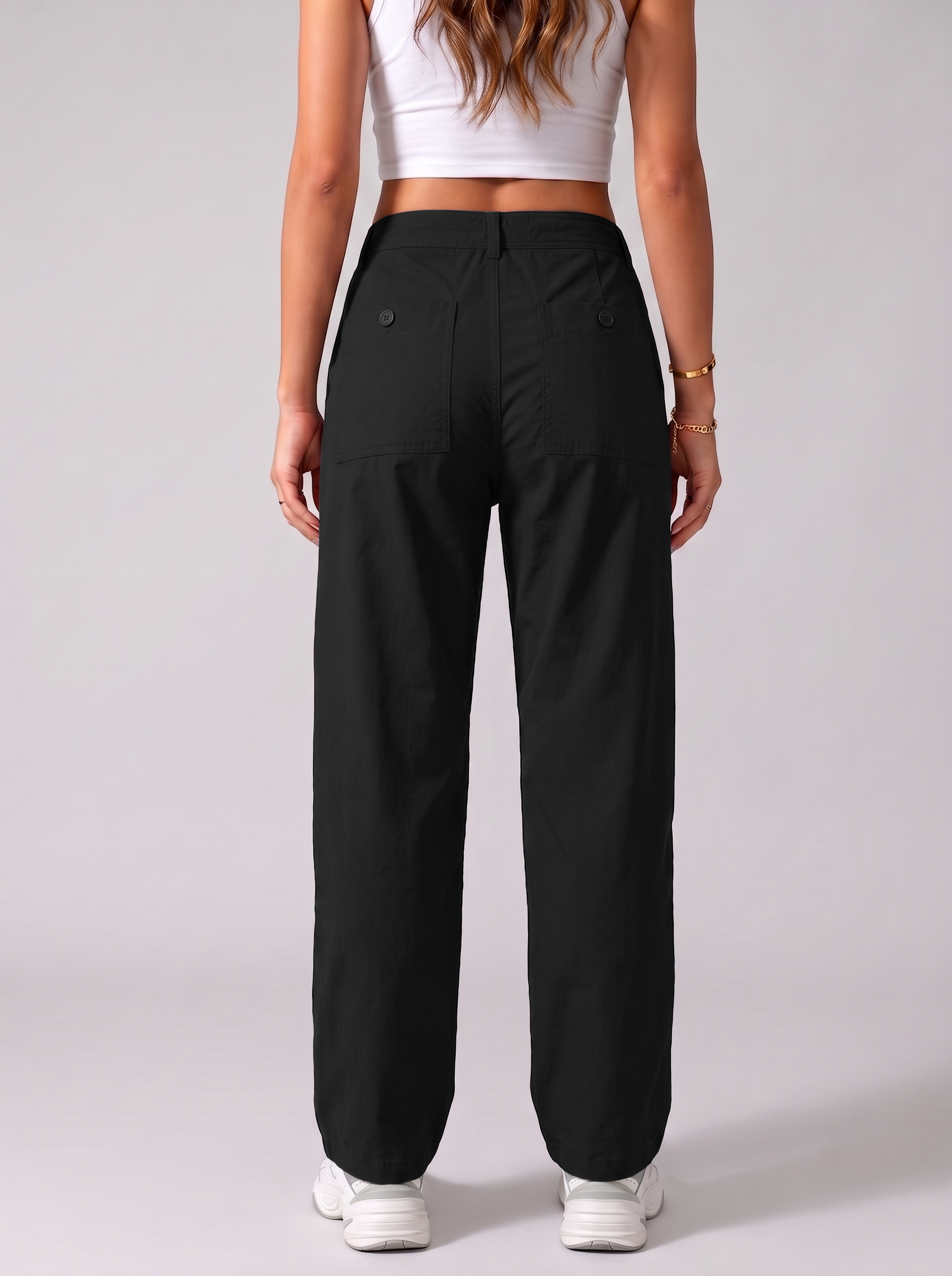 Women Paper Cotton Cargo Pants