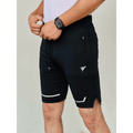 ALL BLACK MICRO INTERLOCK WITH LACKRA TRAINING SHORTS - FITTEEZ