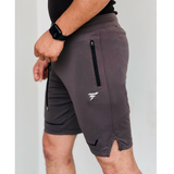 GRY MICRO INTERLOCK WITH LACKRA TRAINING SHORTS
