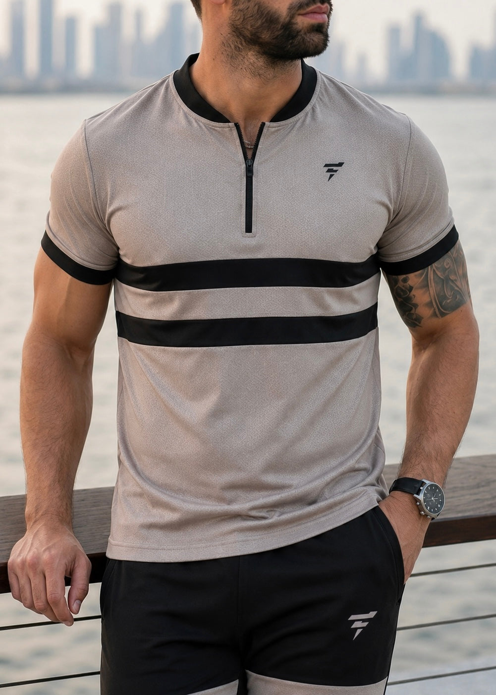 THE ATHLEISURE SKIN BLACK SHIRT-FT