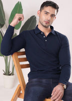 NAVY-BLUE TEXTURED SHIRT-FT