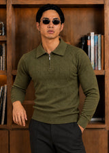 The Nordic-knit Polo-Olive