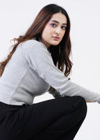 THE RIB FULL-SLEEVES HIGH-NECK-GRAY