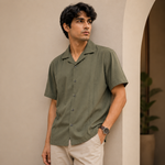 Premium Straight Line Ugur  Cube Collar Shirt