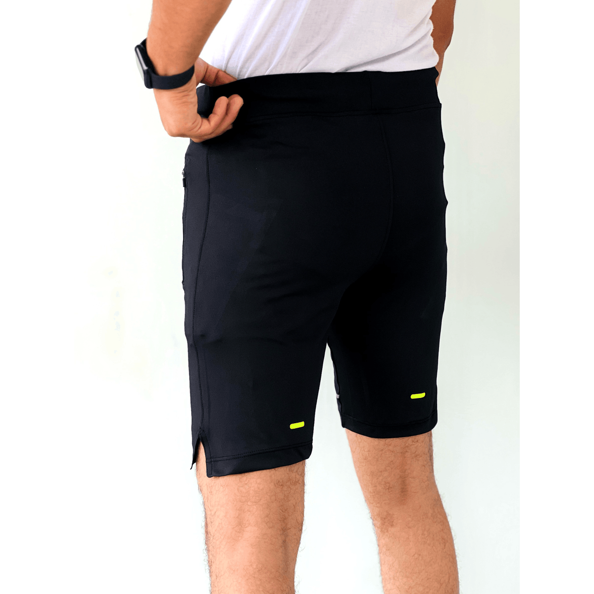 ALL BLACK MICRO INTERLOCK WITH LACKRA TRAINING SHORTS - FITTEEZ