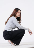 THE RIB FULL-SLEEVES HIGH-NECK-GRAY