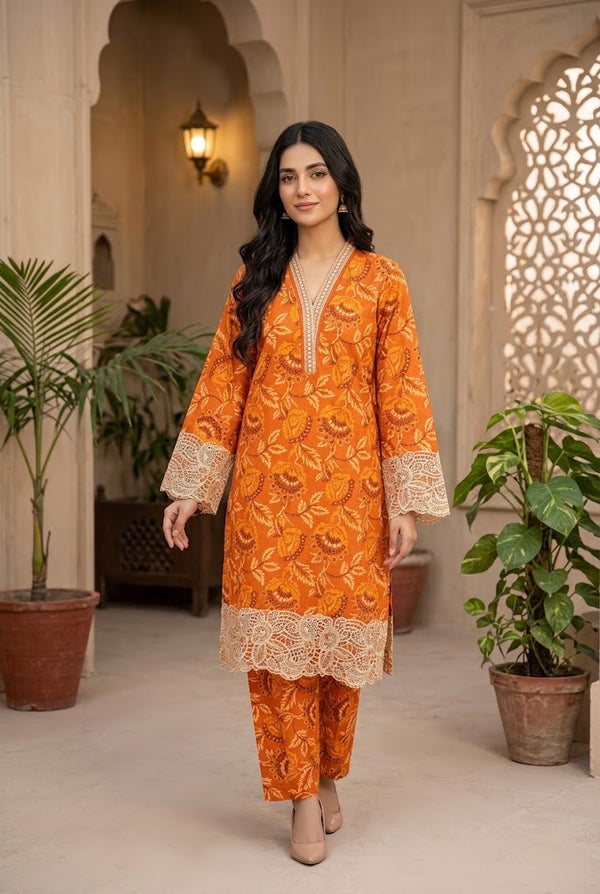 3 PC EMB LAWN RTW SUIT D-06