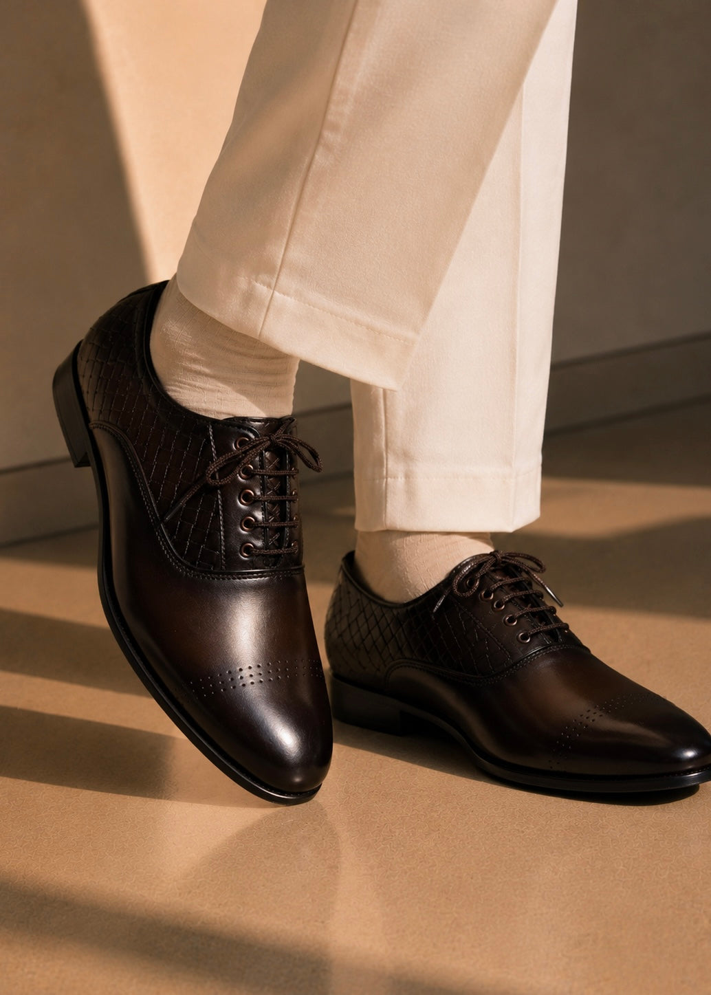 0099 LUXURIOUS BROWN CLASSIC SHOES-FT