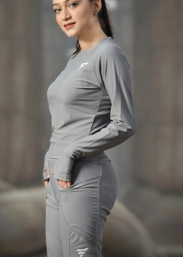 Women's Grey Trendy Tracksuit