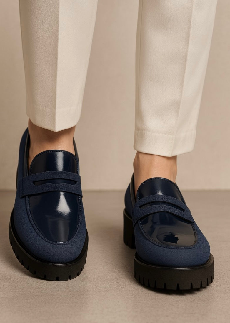 0019 FORMAL AND CASUAL WEAR SHOES-NAVY