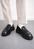 005 IMPORTED SHOES WITH RUBBER SOLE-BLACK
