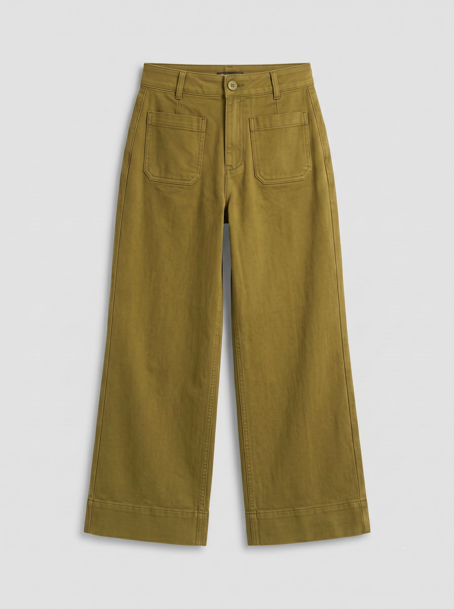Women Cotton Wide Leg Pants - Olive
