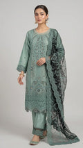 PC-44 Silk Embroidered 3 Piece Stitched Suit