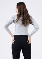 THE RIB FULL-SLEEVES HIGH-NECK-GRAY