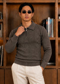 The Aspen-Knit Polo-Gray