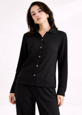 The Textured Grace-Wear SHIRT-BLACK