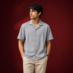 Premium Straight Line Ugur  Cube Collar Shirt