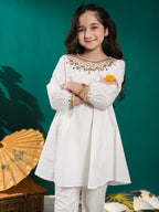 Girls Summer 2Pcs Embroidered Suit VG63-A