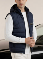 LOGO SLEEVELESS JACKET-BLACK
