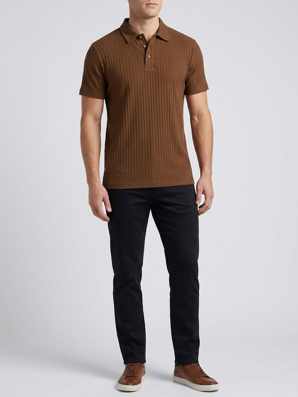 poplin button polo shirts - brown
