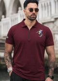 THE ZIPPER-KNIT POLO-MAROON