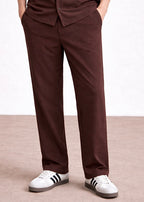 THE GLAMER TEXTURE TROUSER-MAROON