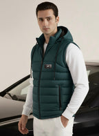 LOGO SLEEVELESS JACKET-BLACK