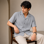 Premium Straight Line Ugur  Cube Collar Shirt