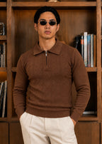 The Aspen-Knit Polo-Brown