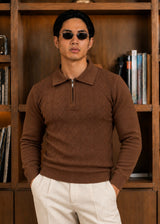 The Aspen-Knit Polo-Brown