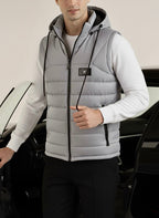 LOGO SLEEVELESS JACKET-BLACK