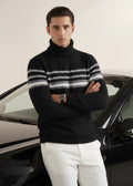 THE GLACIER STRIPE SWEATER-BLACK