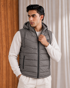 SLEEVLESS REMOVABLE & DETACHABLE JACKET-GRAY