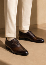 0099 LUXURIOUS BROWN CLASSIC SHOES-FT
